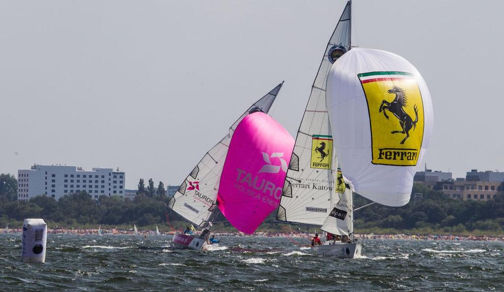 Blustery conditions during the final day of Sopot Match Race. ©  Robert Hajduk / WMRT